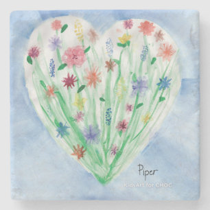 Dessous-de-verre En Pierre Heart Garden - KidsArt pour CHOC