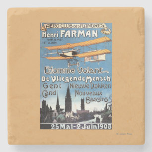Dessous-de-verre En Pierre Henry Farman pilote l'affiche de promo d'homme de