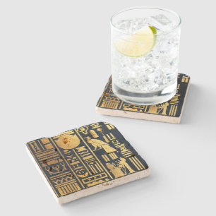 Dessous-de-verre En Pierre Héroglyphes égyptiens Gold Foil