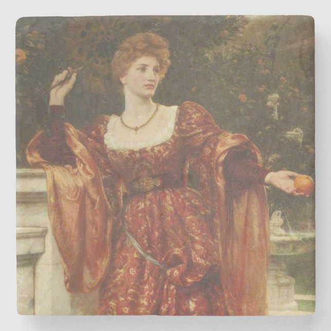 Dessous-de-verre En Pierre Hesperia (par Frank Dicksee) (Devant)