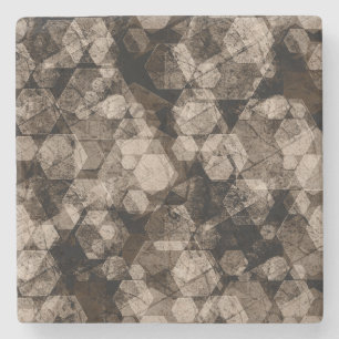 Dessous-de-verre En Pierre hexagones Brown.