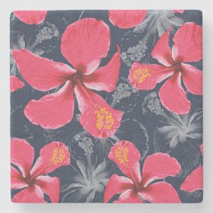 Dessous-de-verre En Pierre Hibiscus Tropical Fleurs été Design