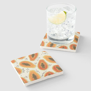 Dessous-de-verre En Pierre Hiya Papaya Motif