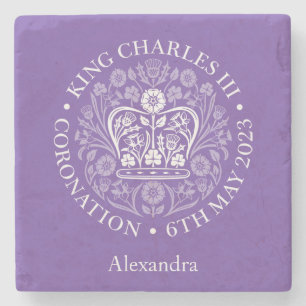Dessous-de-verre En Pierre HM King Charles III Coronation Personnalisé