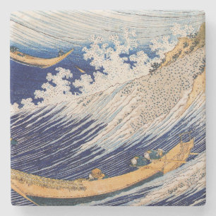 Dessous-de-verre En Pierre Hokusai Ocean Waves Sea Boats