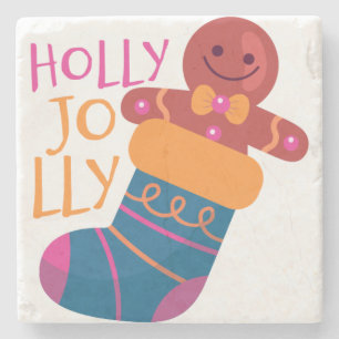 Dessous-de-verre En Pierre Holly Jolly Stocking