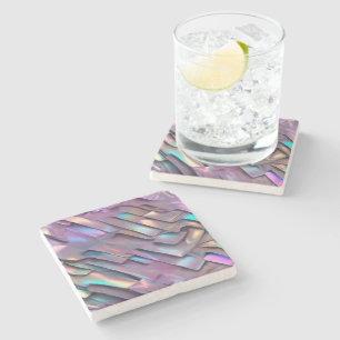 Dessous-de-verre En Pierre Holographie abstraite/iridescente futuriste