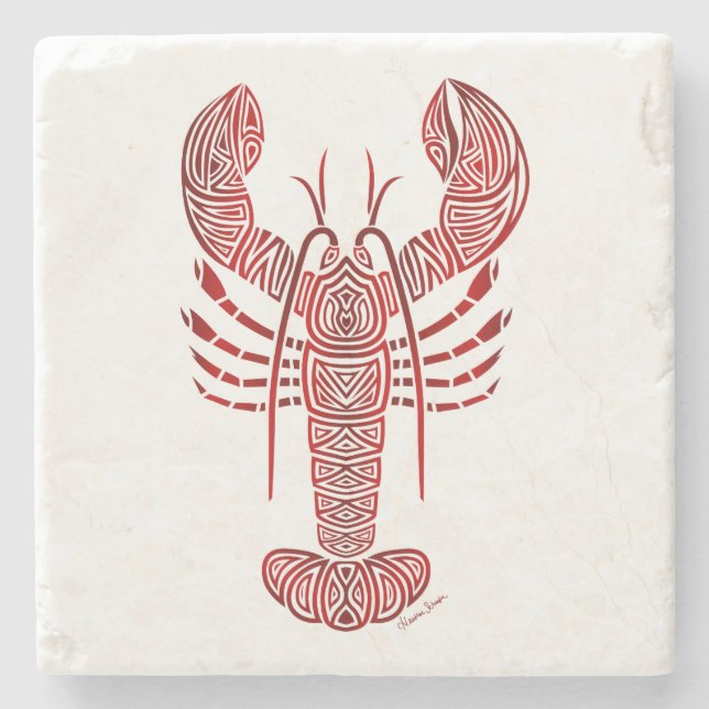 Dessous-de-verre En Pierre Homard tribal du Maine (Devant)