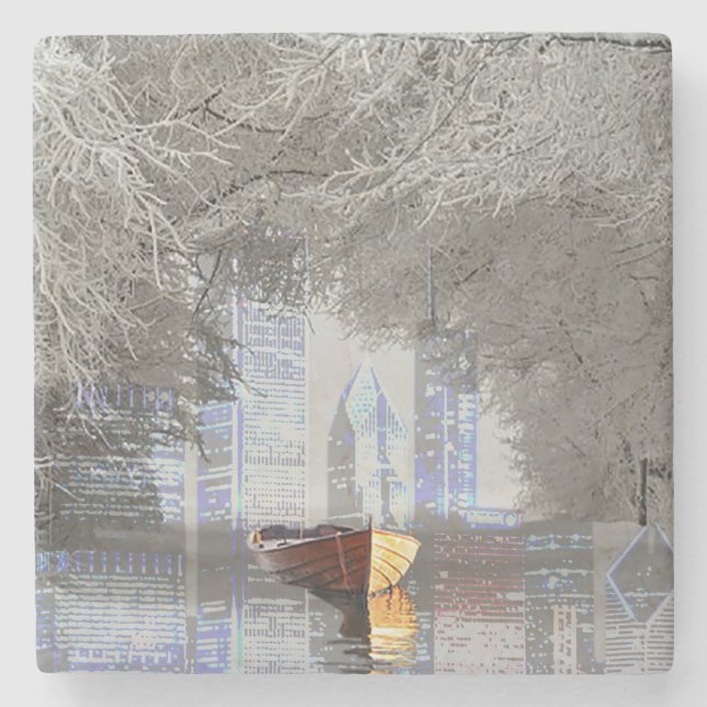 Dessous-de-verre En Pierre Horizon (Devant)