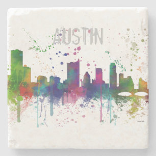 DESSOUS-DE-VERRE EN PIERRE HORIZON D'AUSTIN LE TEXAS