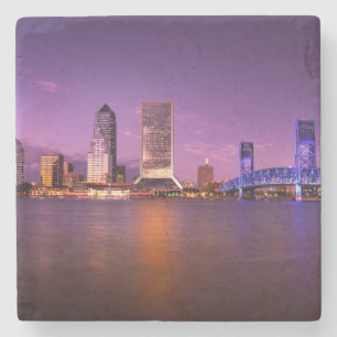 Dessous-de-verre En Pierre Horizon de Jacksonville la Floride la nuit