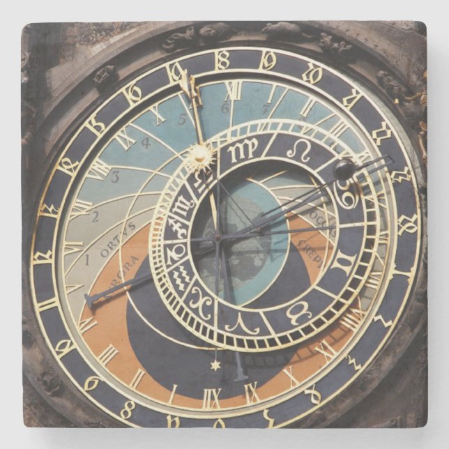 Dessous-de-verre En Pierre Horloge Astronomique À Prague (Devant)