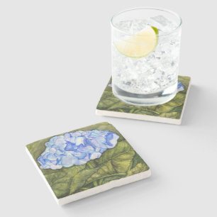 Dessous-de-verre En Pierre Hortensia bleu