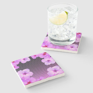 Dessous-de-verre En Pierre Hot Pink Hibiscus