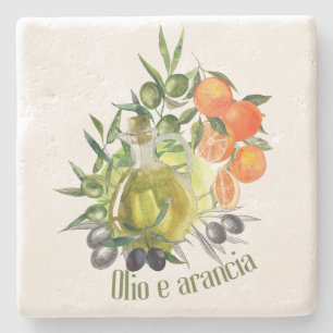 Dessous-de-verre En Pierre Huile d'olive et orange :
