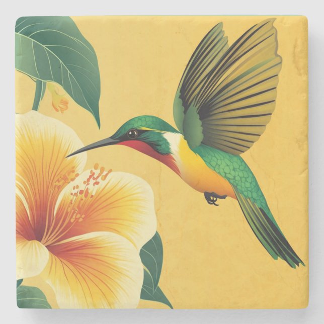 DESSOUS-DE-VERRE EN PIERRE HUMMINGBIRD N° 1 (Devant)