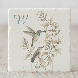 Dessous-de-verre En Pierre Hummingbird Stone Coaster - Nature Art