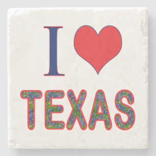 Dessous-de-verre En Pierre I (Coeur) Love Texas Bluebonnet