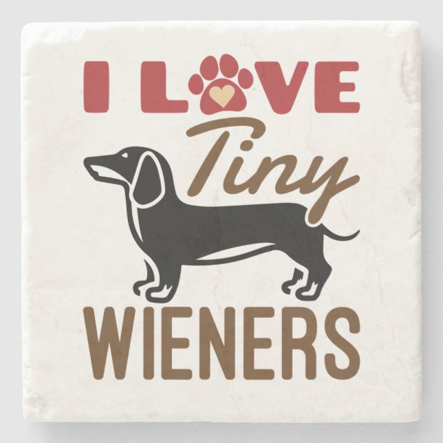 Dessous-de-verre En Pierre I Love Miniature Dachshund Doxie (Devant)