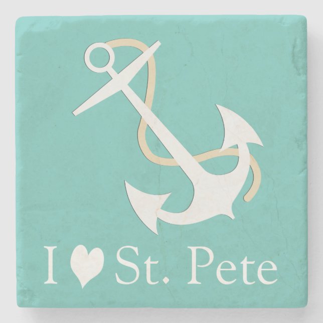 Dessous-de-verre En Pierre I Love St. Pete Nautical (Devant)