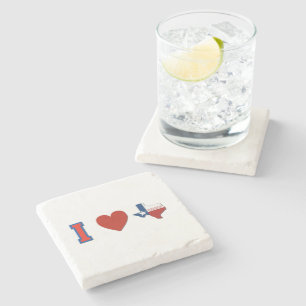 Dessous-de-verre En Pierre I Love Texas Formé Drapeau Adore Lone Star State