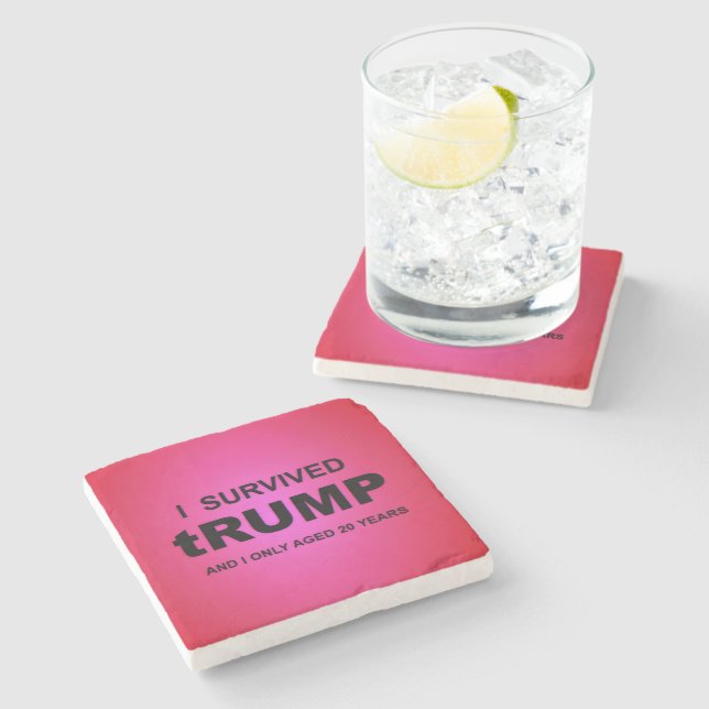 Dessous-de-verre En Pierre I Survived tRUMP (Côté)