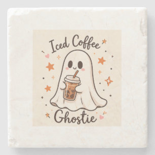 Dessous-de-verre En Pierre Iced Coffee Fantôme - Joli Halloween 