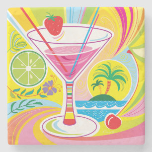 Dessous-de-verre En Pierre Île de cocktail