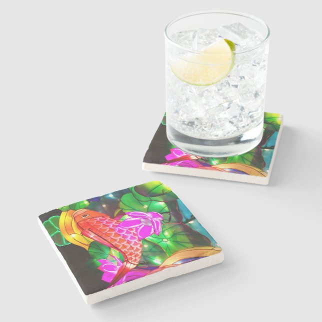Dessous-de-verre En Pierre Illuminated Koi (Côté)