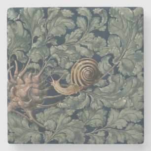 Dessous-de-verre En Pierre Illustration Art Nouveau Vintage Escargot Botaniqu