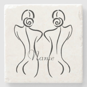Dessous-de-verre En Pierre Illustration d'art féminin Thunder_Cove