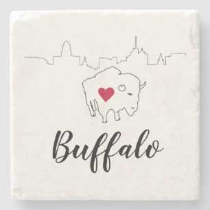 Dessous-de-verre En Pierre Illustration de Buffalo Skyline