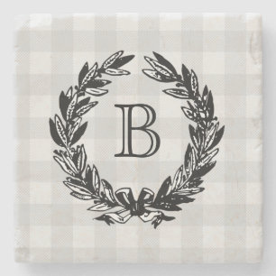 Dessous-de-verre En Pierre Illustration de couronne de monogramme Dessous de 