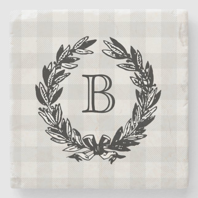 Dessous-de-verre En Pierre Illustration de couronne de monogramme Dessous de  (Devant)