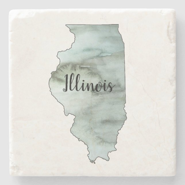 Dessous-de-verre En Pierre Illustration de l'État de l'Illinois (Devant)