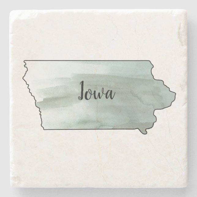 Dessous-de-verre En Pierre Illustration de l'État de l'Iowa (Devant)