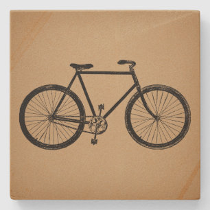 Dessous-de-verre En Pierre Illustration du vélo Brown Vintage