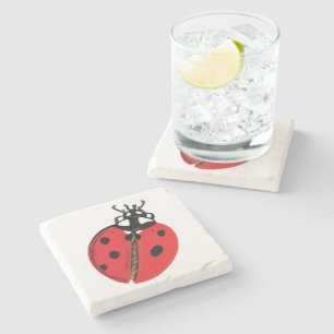 Dessous-de-verre En Pierre Illustration Lady Bug