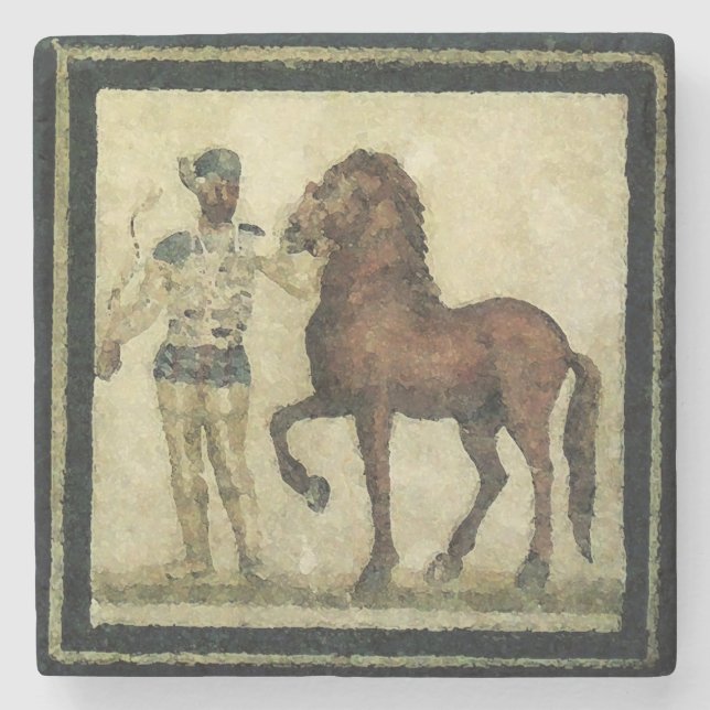 Dessous-de-verre En Pierre Illustration romaine antique (Devant)