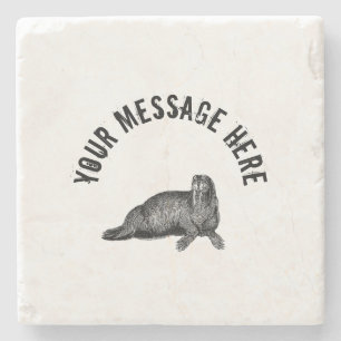 Dessous-de-verre En Pierre Illustration simple de Black Walrus