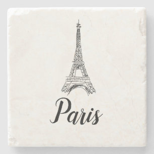 Dessous-de-verre En Pierre Illustration Tour Eiffel Paris