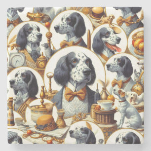 Dessous-de-verre En Pierre Illustration vintage Anglais Setter