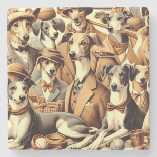 Dessous-de-verre En Pierre Illustration vintage de Greyhound