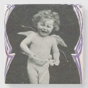 Dessous-de-verre En Pierre Impression d'ange chérubin triste