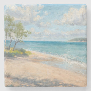 Dessous-de-verre En Pierre Impression d'art de plage Fine Coastal Breeze