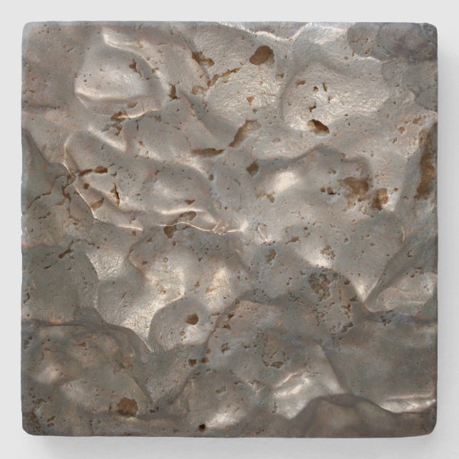 Dessous-de-verre En Pierre Impression de roches métalliques, (Devant)