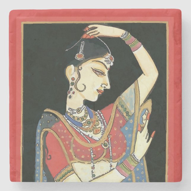 Dessous-de-verre En Pierre Indienne, Femme moghole, Princesse (Devant)