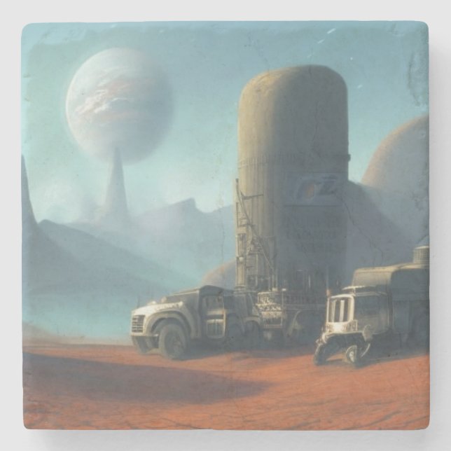 Dessous-de-verre En Pierre Industrie sur Mars Artwork (Devant)
