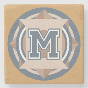 Dessous-de-verre En Pierre Initiale du monogramme "M"