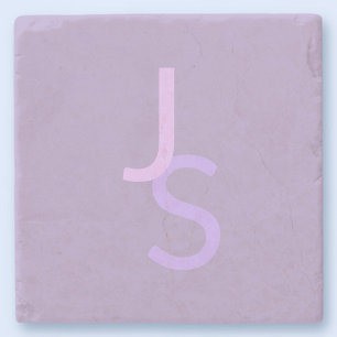 Dessous-de-verre En Pierre Initiales chevauchantes modernes monogrammées   Vi